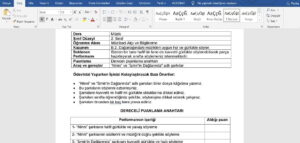 2. Sınıf Müzik Performans Ödevi: Word Dosyaları ve Dereceli Puanlama Formu