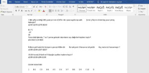 3. Sınıf Matematik Yazılı Soruları – Word – doc | Ücretsiz ve Güncel