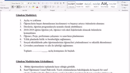 Lise Şube Rehber Öğretmen Toplantı Tutanağı 9-10-11-12. Sınıf
