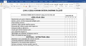 Çoklu Zeka Değerlendirme Ölçeği