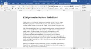 Dünya Kitap Günü ve Kütüphaneler Haftası Etkinlikleri