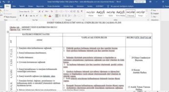 Enerji Verimliliği Kulübü Yıllık Çalışma Planı: Hazır Şablonlar