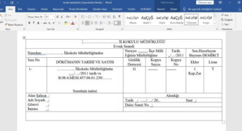 Evrak Senedi – İlkokul veya Ortaokul