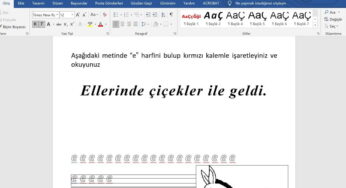 İçi Boş Harfleri Boyama: 1. Sınıf İlkokuma İçin Word Etkinlikleri