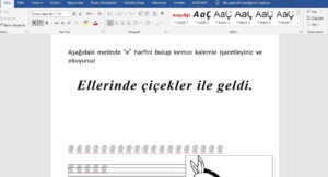 İçi Boş Harfleri Boyama: 1. Sınıf İlkokuma İçin Word Etkinlikleri