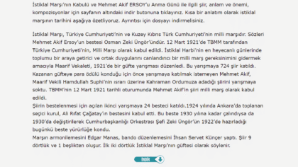 İstiklal Marşı’nın Kabulü ve Mehmet Akif ERSOY’u Anma Günü