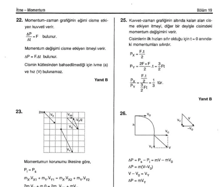 İtme ve Momentum Soru Çözümleri – PDF – 12. Sınıf Fizik