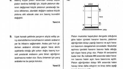 Katı – Sıvı – Gaz Basıncı Çözümlü Sorular – PDF