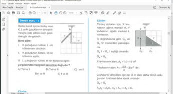 Kütle ve Ağırlık Merkezi Çözümlü Soruları – PDF