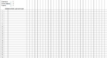 Öğrenci Etkinlik Gözlem Formu – Excel
