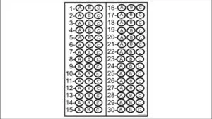 Optik Form – 3 Şıklı 30 Sorulu Cevap Anahtarı