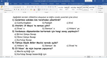 Özel Eğitim Sınıfları için Hayat Bilgisi Değerlendirme Sınavı