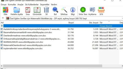 Özel Eğitim Sınıfları için Matematik Etkinlikleri
