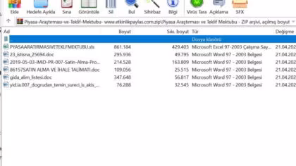 Piyasa Araştırması ve Teklif Mektubu – Excel xls
