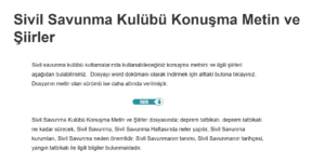 Sivil Savunma Kulübü Konuşma Metni ve Şiirleri: Tören İçin Hazır İçerik