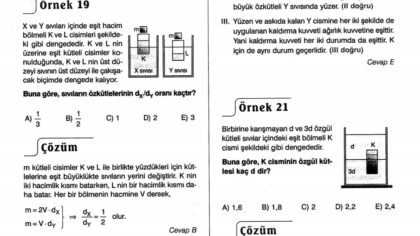 Sıvılarda Kaldırma Kuvveti Tamamı Çözümlü Sorular PDF