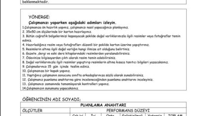 Sosyal Bilgiler Performans Ödevleri ve Proje Ödev Örnekleri – 5. Sınıf