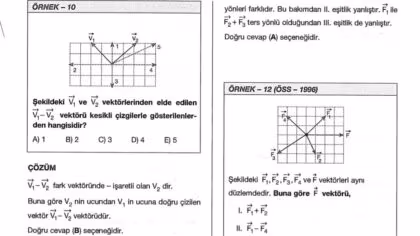 Vektörlerin Toplanması Çözümlü Sorular PDF – 9. Sınıf Fizik