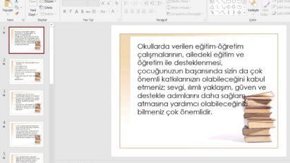 Veli Toplantısında Velilere İzletilebilecek Sunu – Powerpoint