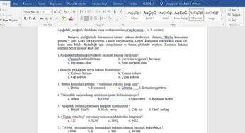 Yetişkinler için Okuma Yazma Kursu Değerlendirme Sınavı -word