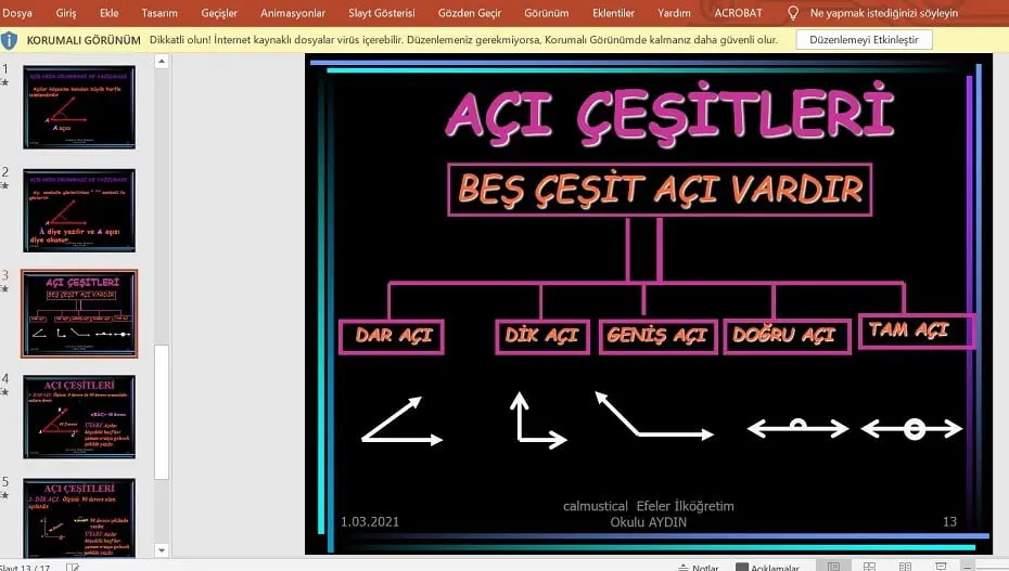 Açılar Konu Anlatımı Sunusu – 4. Sınıf