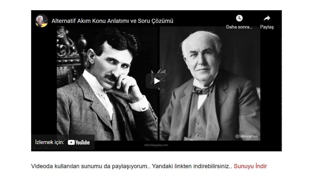 Alternatif Akım Konu Anlatımı ve Soru Çözümü – Video