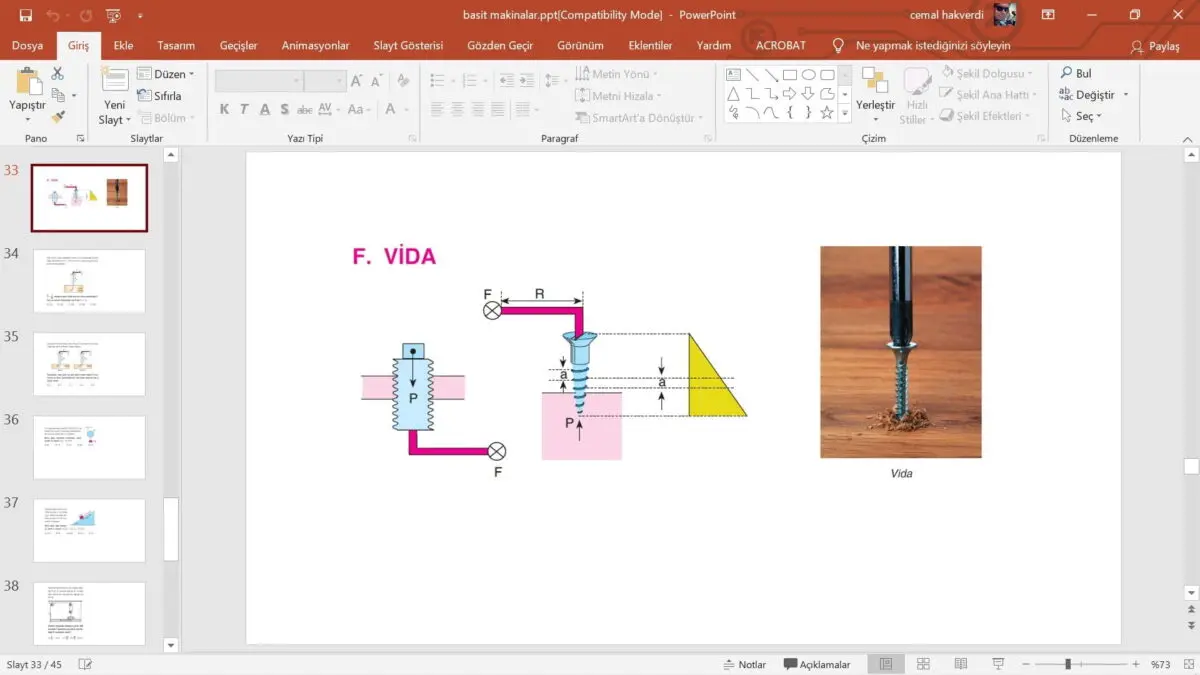 Basit Makineler Konu Anlatımı - Canlı Yayın Sunusu - PPT