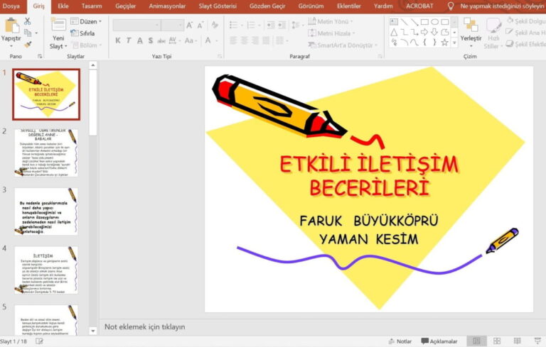 Etkili İletişim Becerileri Sunusu – İlkokul Öğrencileri için – PPT
