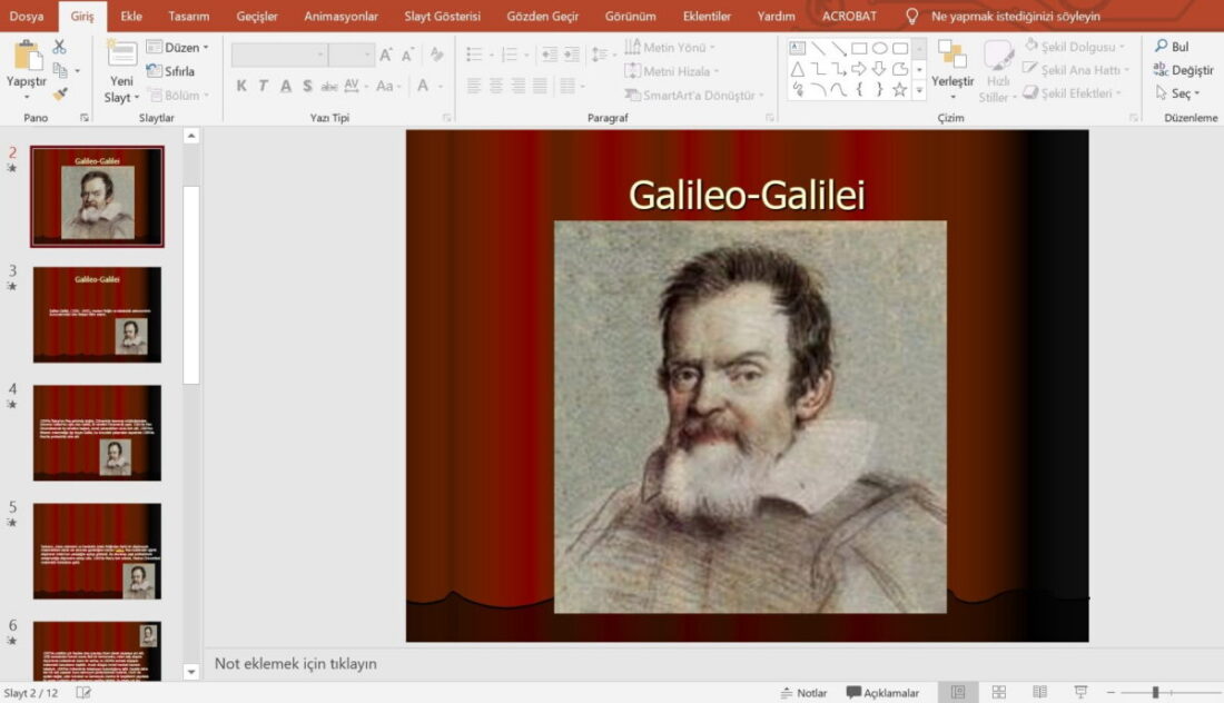 Galileo Galilei nin Hayatı – Proje / Performans Ödevi