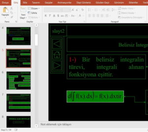 İntegral Konu Anlatımı Sunumu - Powerpoint