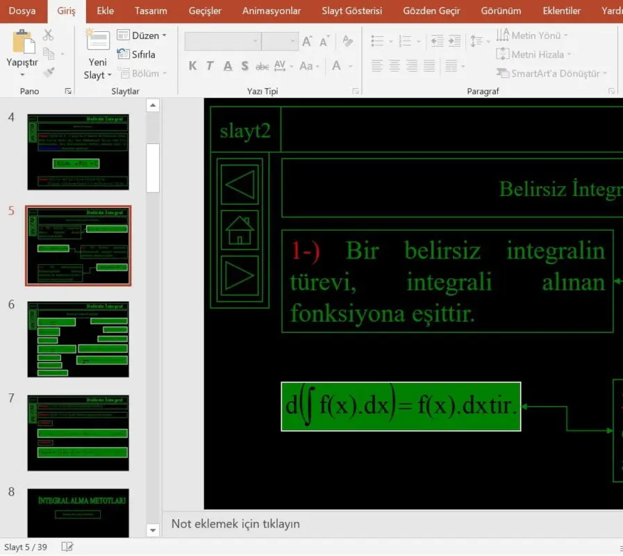 İntegral Konu Anlatımı Sunumu - Powerpoint