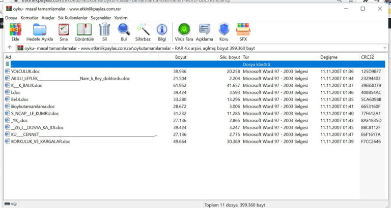 Öykü & Masal Tamamlama Etkinlikleri – word – doc