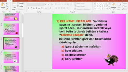 Sıfatlar ve Özellikleri Sunusu: Türkçe Konu Anlatımı (PowerPoint PPT)