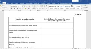 Zorbalık Tespit Etkinliği – Rehberlik – Anket