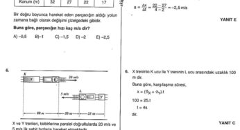 Düzgün Doğrusal Hareket Çözümlü Sorular – PDF