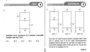 Sığaçlar (Kondansatörler) Çözümlü Sorular - PDF - 11. Sınıf