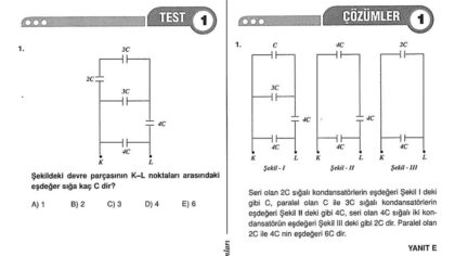 Sığaçlar (Kondansatörler) Çözümlü Sorular – PDF – 11. Sınıf
