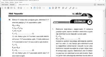 Yüklü Parçacıkların Elektrik Alanda Hareketi Çözümlü Sorular PDF