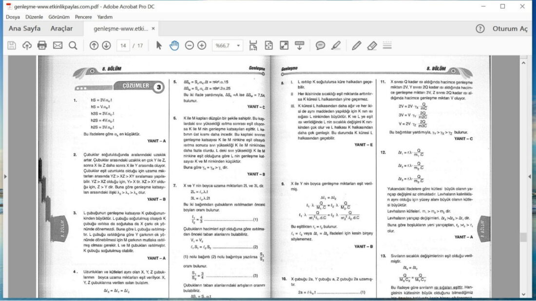 Genleşme Çözümlü Sorular – PDF