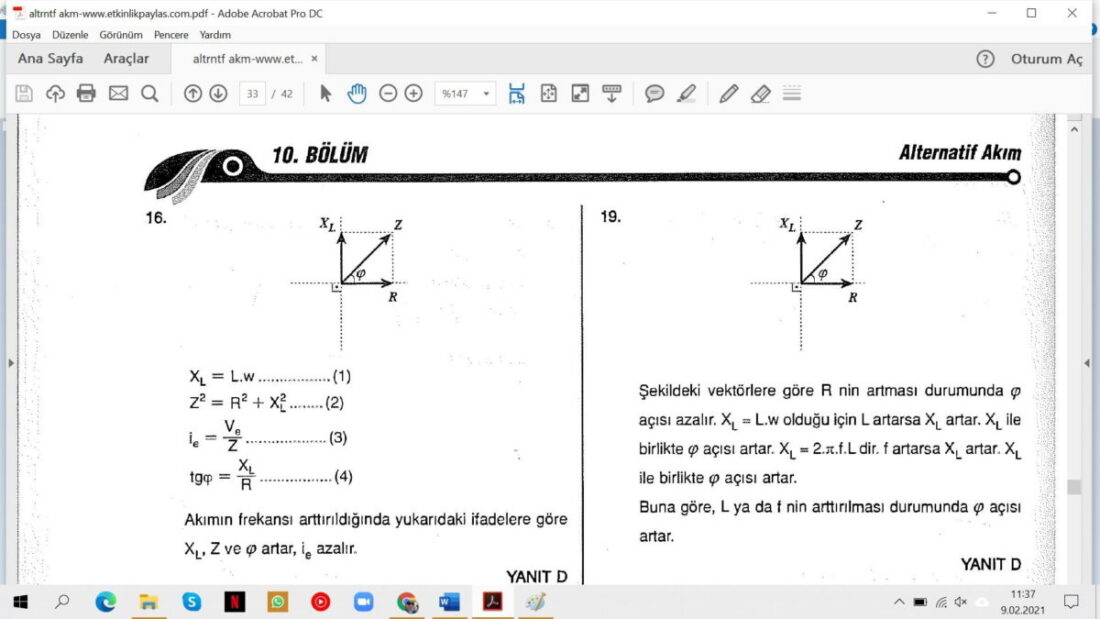 Alternatif Akım Çözümlü Sorular – PDF