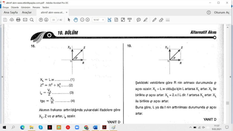 Alternatif Akım Çözümlü Sorular – PDF