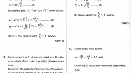 Basit Harmonik Hareket Çözümlü Sorular – PDF