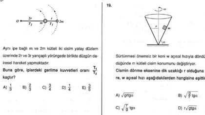 Çembersel Hareket Çözümlü Sorular – PDF