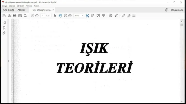 Çift Yarıkta Girişim & Tek Yarıkta Kırınım Çözümlü Sorular – PDF