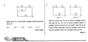 Dirençlerin Bağlanması - Eşdeğer Direnç - Çözümlü Sorular - PDF
