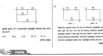 Dirençlerin Bağlanması & Eşdeğer Direnç Çözümlü Sorular – PDF