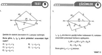 Elektrik Devreleri (Elektrik Akımı) Çözümlü Sorular – PDF – 10. Sınıf