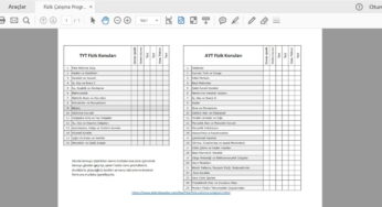 Fizik Çalışma Programı – TYT ve AYT – PDF