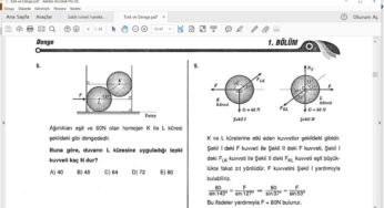 Tork ve Denge Çözümlü Sorular – PDF