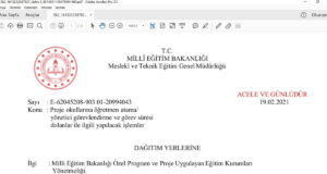 Proje Okullarına Öğretmen ve Yönetici Atama Sonuçları